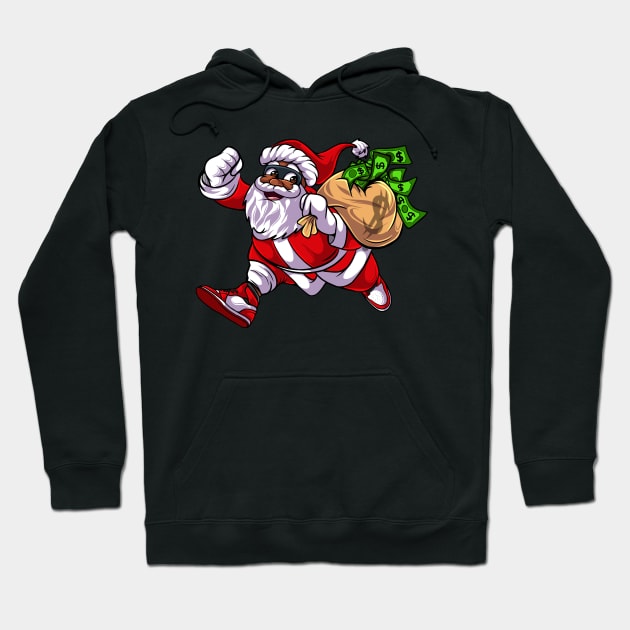 Black santa Hoodie by Floridart